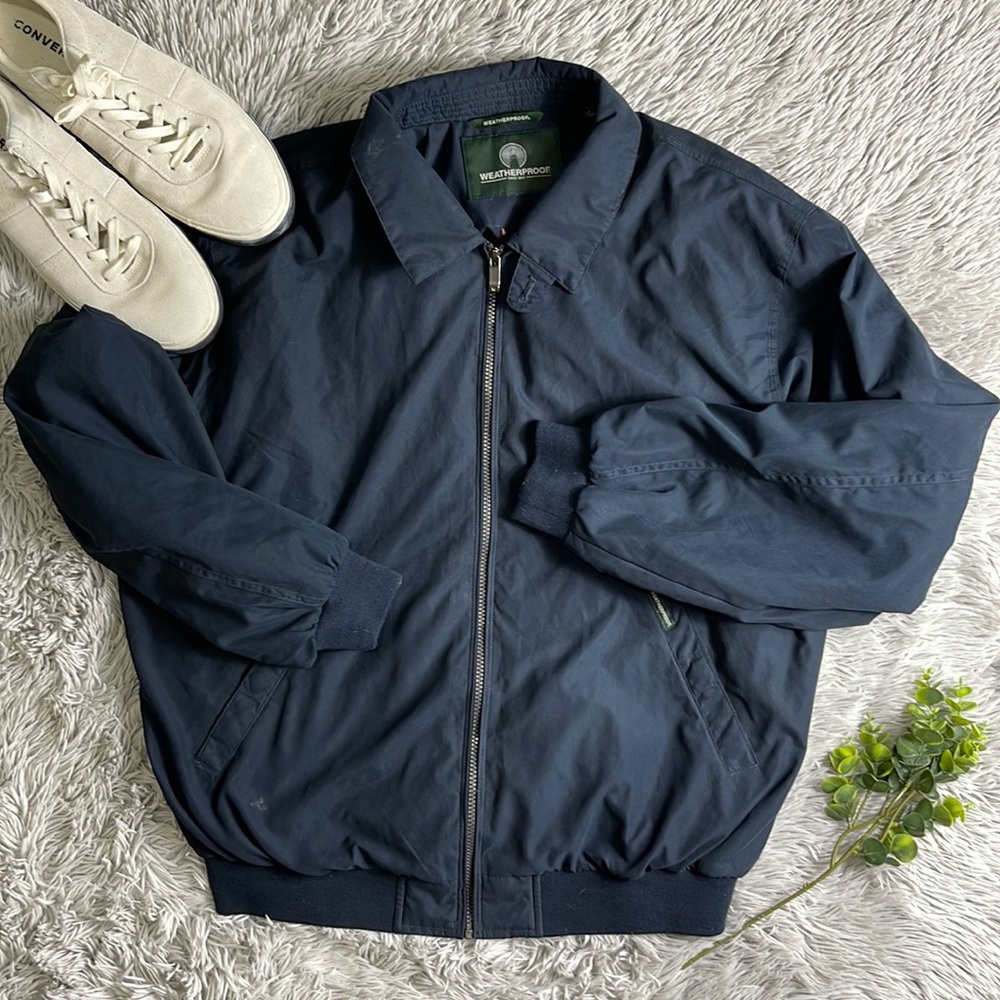 Weatherproof since 1948 navy microfiber  golf jacket size L